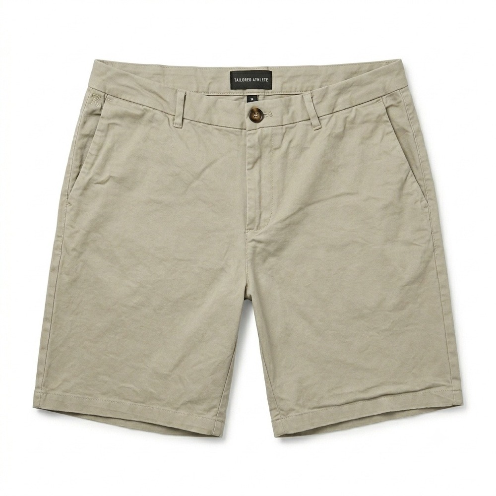 Tailored Athlete Mens Shorts 36 Muscle Fit Chino Khaki Stretch 9" Inseam